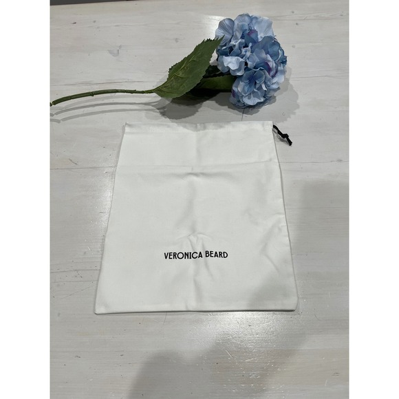 Veronica Beard Dust Bag Drawstring Pouch‎ Storage Travel White Logo - Picture 1 of 4